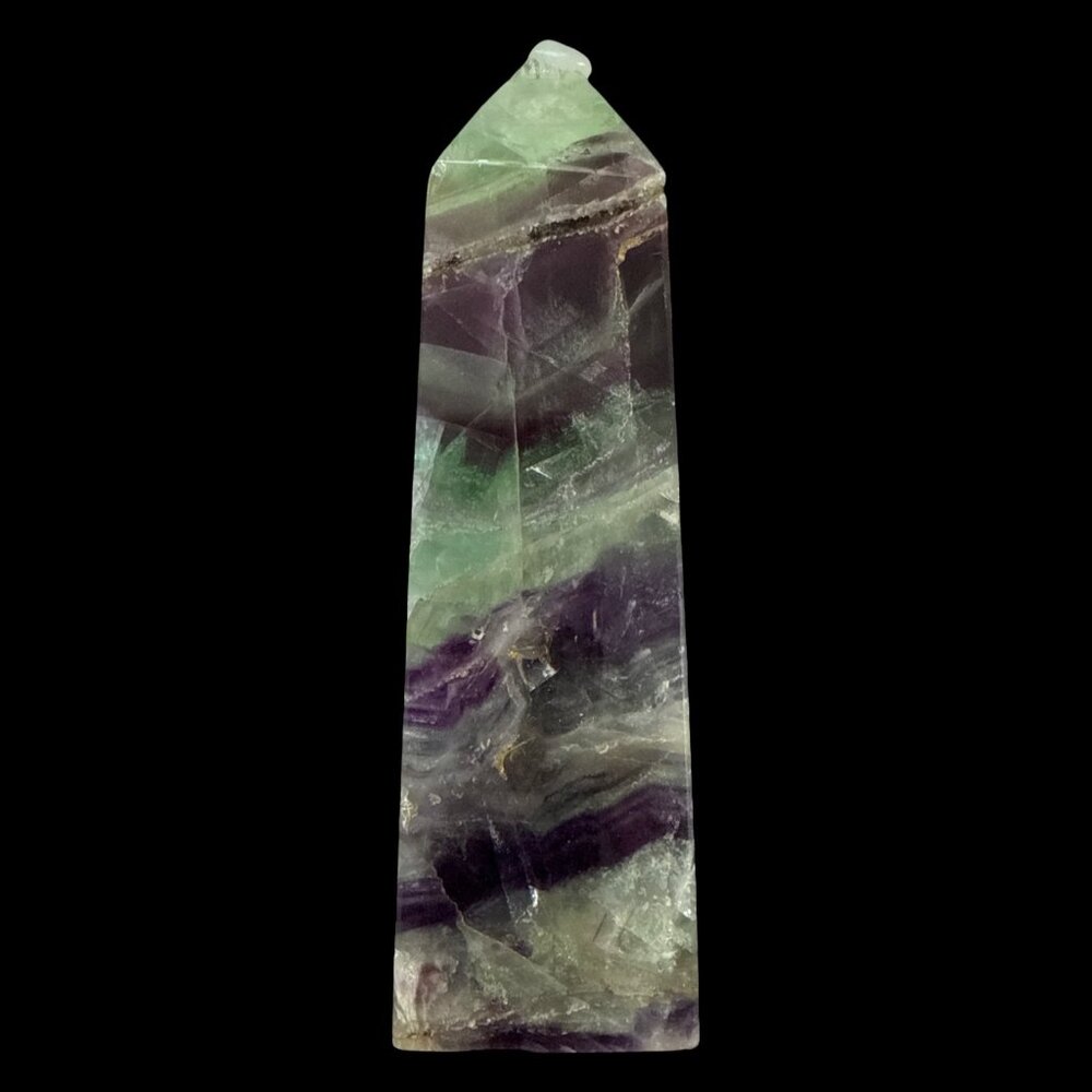 Fluorite purple and green Tower crystal carving healing energy collection NEW
